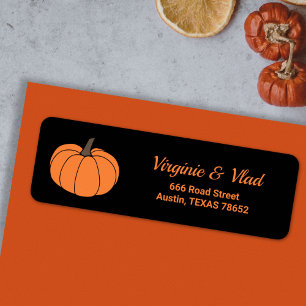 Etiqueta Pumpkin Laranja no rótulo do endereço de retorno p