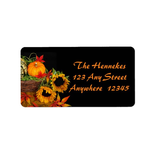 Etiqueta Pumpkins e Girassóis (Frente)