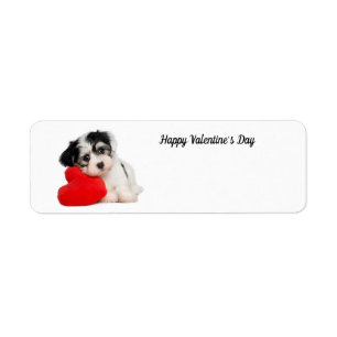 Etiqueta Puppy com Feliz dia de os namorados