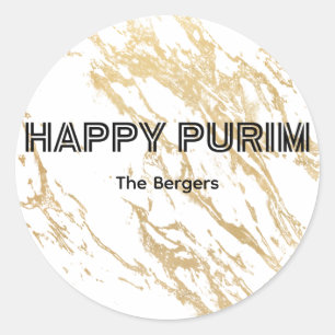 Etiqueta Purim Dourada