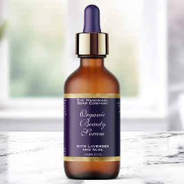 Etiqueta Purple and Gold Cosmetics Dropper Bottle Label