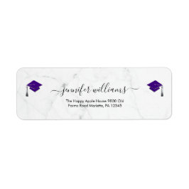 Etiqueta Purple Double Graduation Return Address