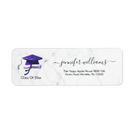Etiqueta Purple Double Graduation Return Address