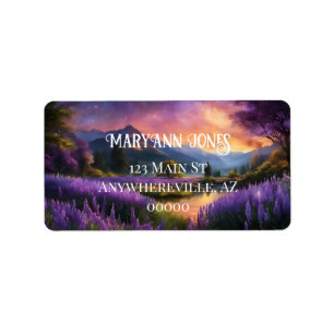 Etiqueta Purple Mountain Valley Sunrise Obrigado