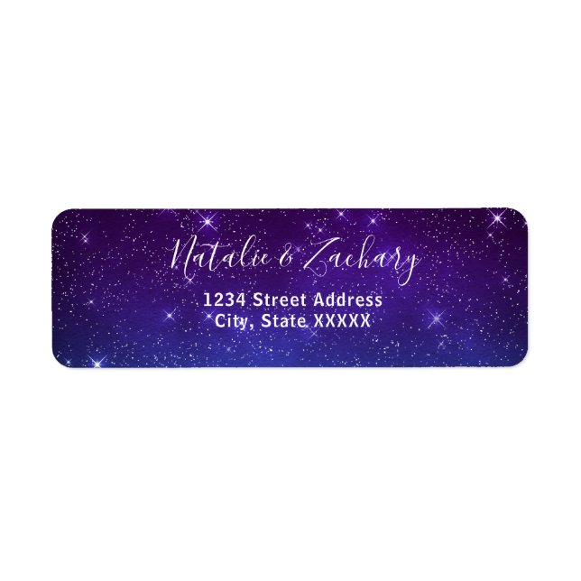 Etiqueta Purple Starry Night Celestial (Frente)