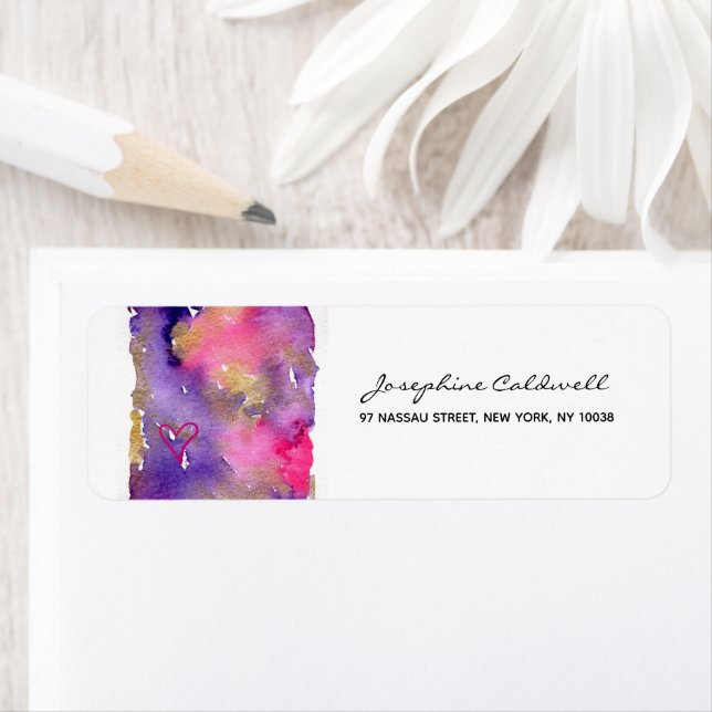 Etiqueta Púrpura e Dourada Aquarela (Insitu)