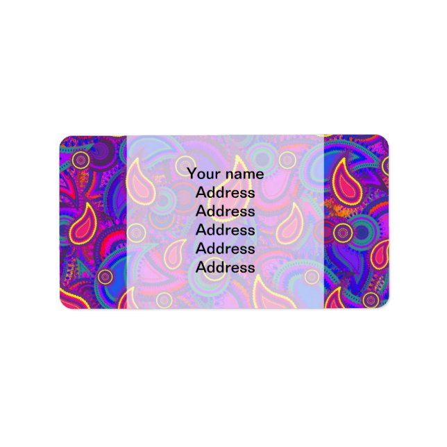 Etiqueta Púrpura Paisley (Frente)