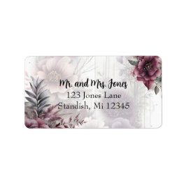 Etiqueta Púrpura, rosa e floral marrom elegantes