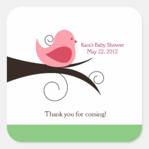 Etiqueta QUADRADA (cor-de-rosa) do favor do