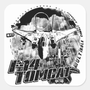 Etiqueta quadrada da etiqueta de F-14 Tomcat