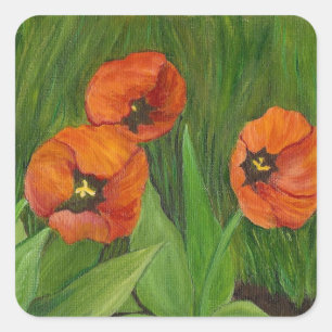 Etiqueta quadrada da tulipa