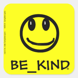 Etiqueta quadrada de BE_KIND