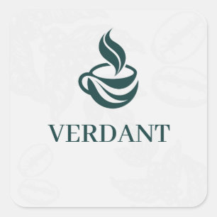 Etiqueta Quadrada de Café com Logotipo Personaliza