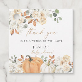 Etiqueta quadrada de favor de chá de bebê de outon