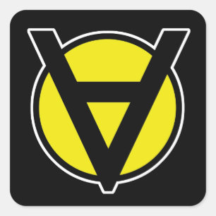 Etiqueta quadrada de Voluntaryism - amarelo da