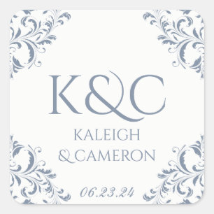 Etiqueta quadrada do casamento vintage - Nadine