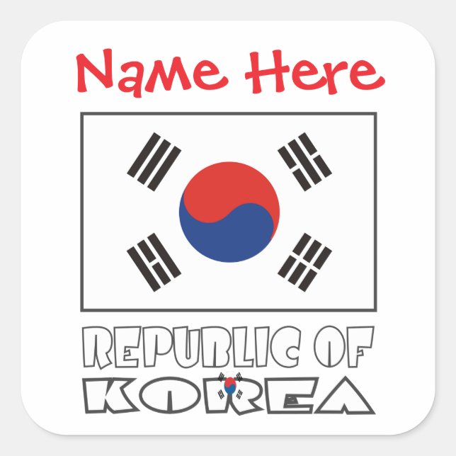 Etiqueta Quadrada Personalizada da Bandeira da Rep (Frente)