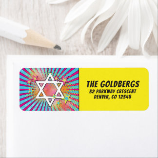 Etiqueta Quadrinhos Bar Mitzvah de Revista em Quadrinhos Ba