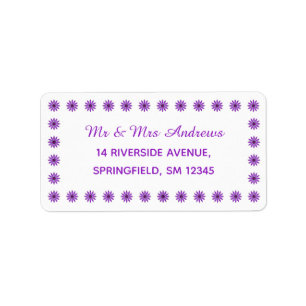 Etiqueta Quadro de Flor Roxo Cujo Canto foi Personalizado