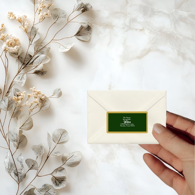 Etiqueta Quadro de Script Dourado Elegante no Endereço de R (Criador carregado)