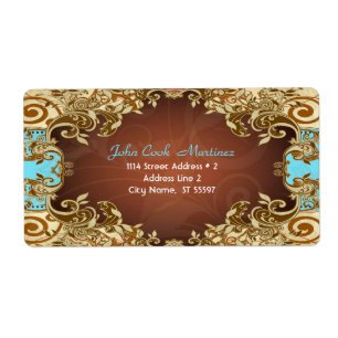 Etiqueta Quadro de Vintagem de Tons Dourados e Castanhos El