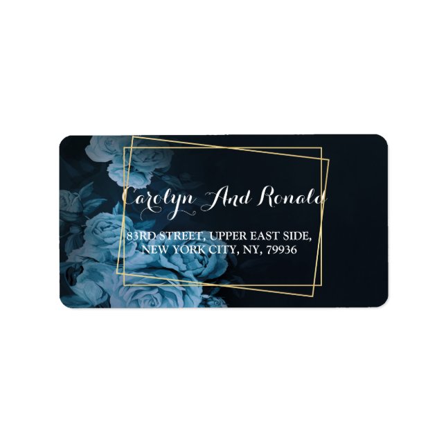 Etiqueta Quadro Geométrico Dourado Simples em Chic (Frente)