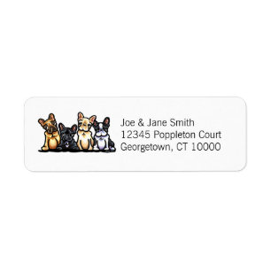 Etiqueta Quarteto do buldogue francês personalizado