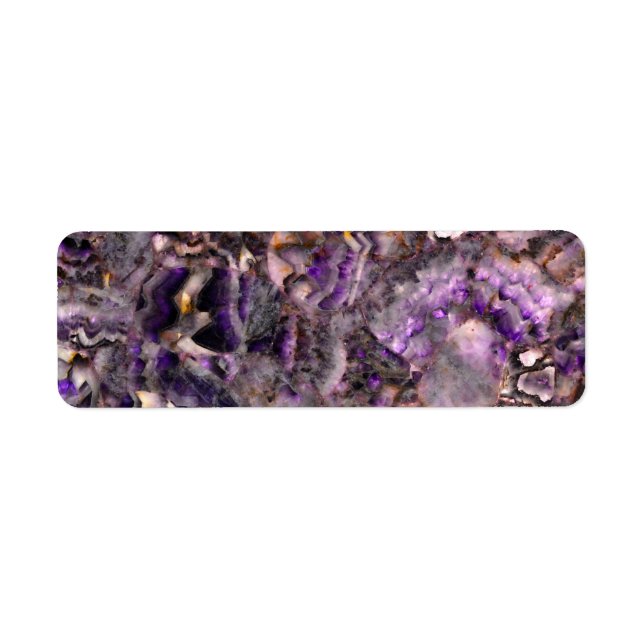Etiqueta Quartz de granito roxo elegante (Frente)