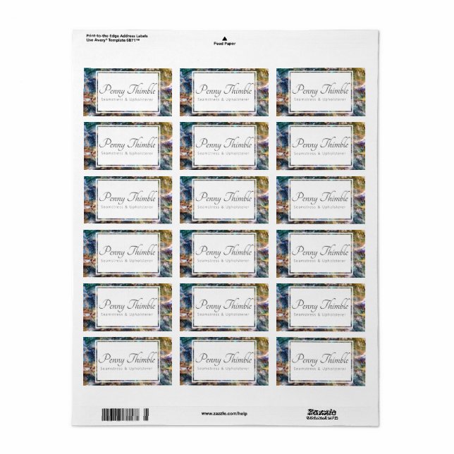 Etiqueta Quartz grosso (Toda a folha)