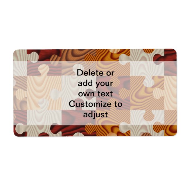 Etiqueta Quebra-cabeça de serra de madeira (Frente)