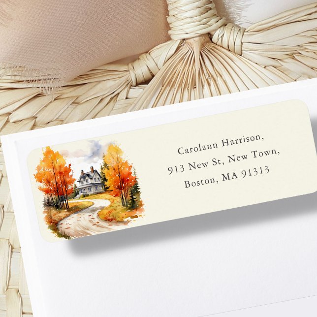 Etiqueta Queda de Casa Automática | Novo endereço residenci (Criador carregado)