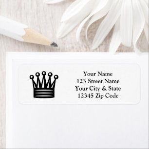 Etiqueta Queen chess piece logo return address labels