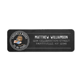 Etiqueta Queijos E Cervejas De aniversário de 40 anos Branc