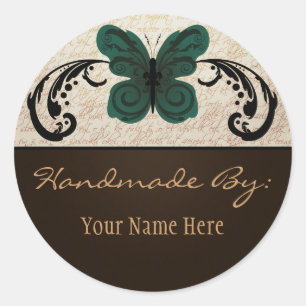 Etiqueta queimada da borboleta