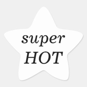 Etiqueta quente super da estrela branca