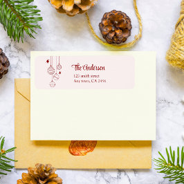 Etiqueta Quirky personalizado de natal de doodle vermelho b