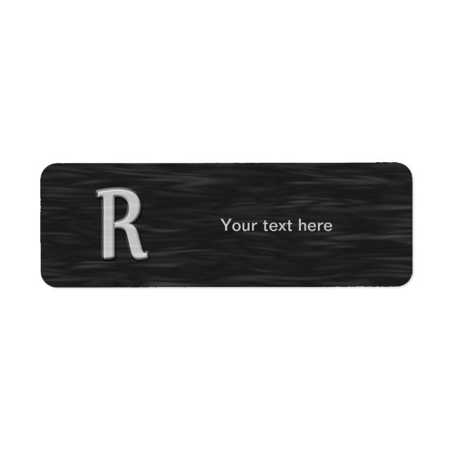 Etiqueta "R" biselada a preto e branco (Frente)