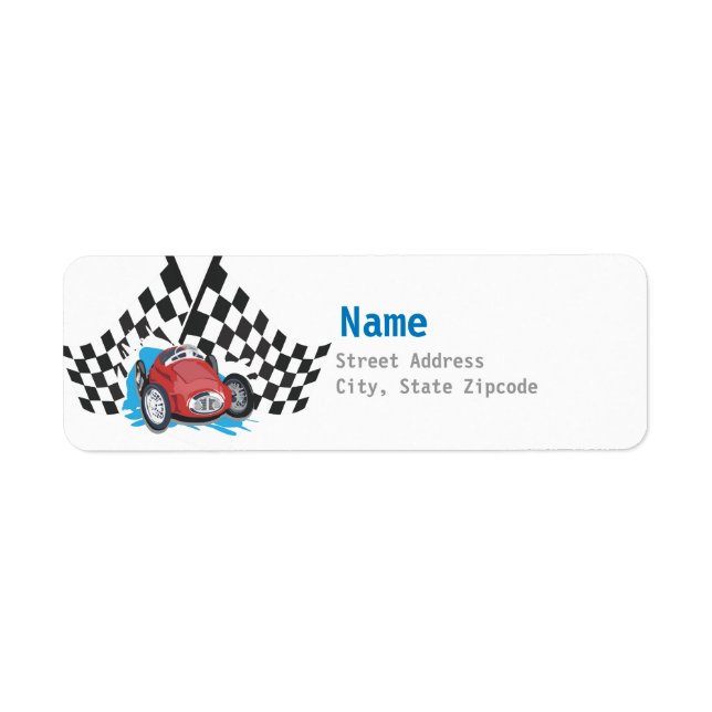 Etiqueta Race Car Address Label (Frente)
