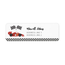 Etiqueta Race Car Return Address Stickers