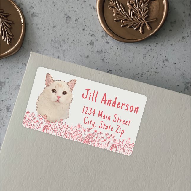 Etiqueta Ragdoll Cat Desenho de Mão Personalizado (Criador carregado)