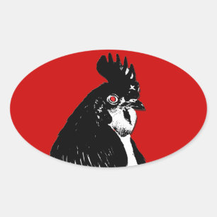 Etiqueta Raging do Oval do logotipo da galinha