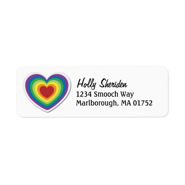 Etiqueta Rainbow Heart (Frente)