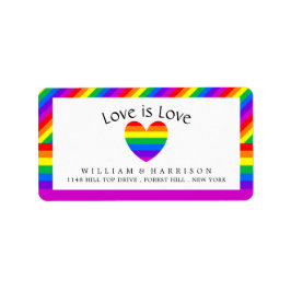 Etiqueta Rainbow Heart Love is Love