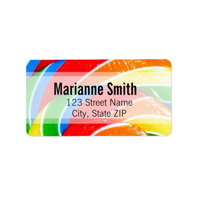 Etiqueta Rainbow Lolly Swirl (Frente)