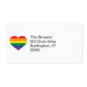 Etiqueta Rainbow Pride Heart