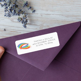 Etiqueta Rainbow Waves Linda Orgulho gay Return Endereço