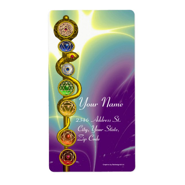 ETIQUETA RAIO DE ASCLEPIUS 7 CHAKRAS,YOGA, ENERGIA ESPIRITU (Frente)