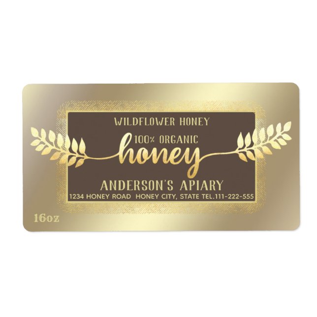 Etiqueta Ramificação de mel para a caligrafia russa da Vint (Frente)