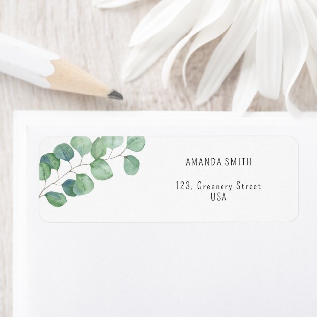 Etiqueta Ramificação Eucalyptus de aquarela (Insitu)