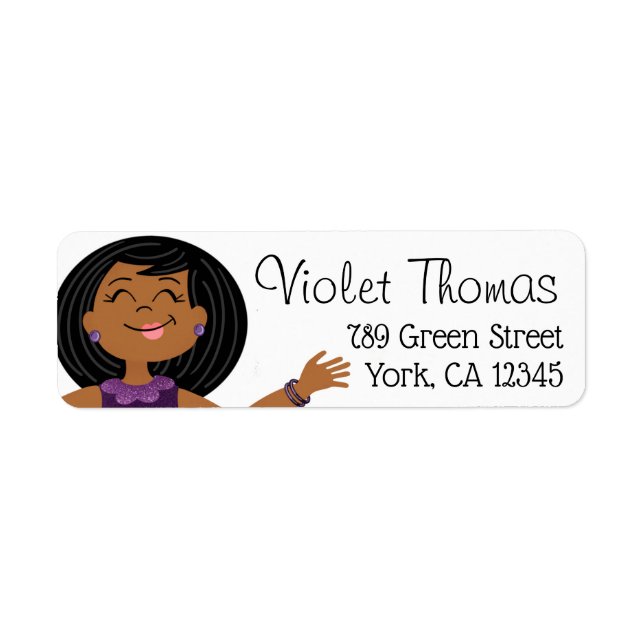 Etiqueta Rapariga do Partido Purple Glitzy (Frente)